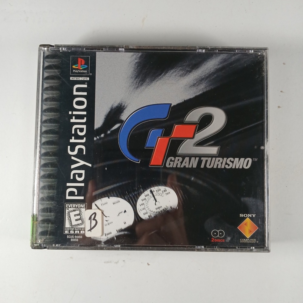 Sony Gran Turismo 2 PS1 PlayStation 1 2-Disc Complete w Case Manuals SCUS-94455